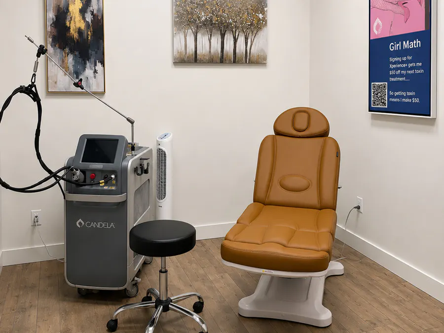 The Candela GentleMax Pro laser hair removal system in a treatment room at Refresh Aesthetics and Wellness Vero Beach.